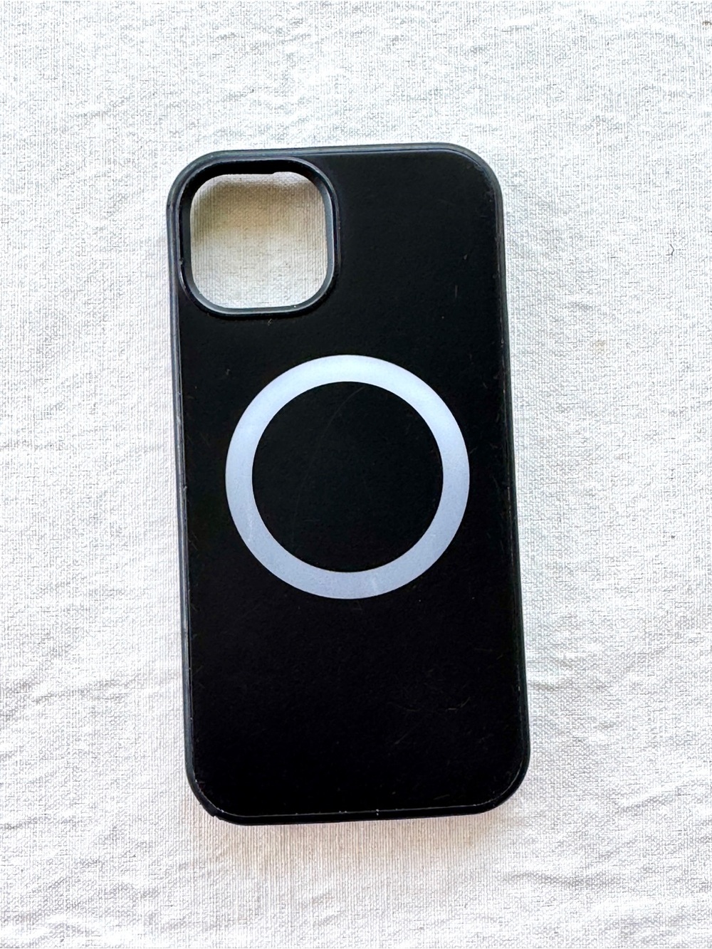 Black Otterbox MagSafe-Compatible iPhone 12 Case with White Ring